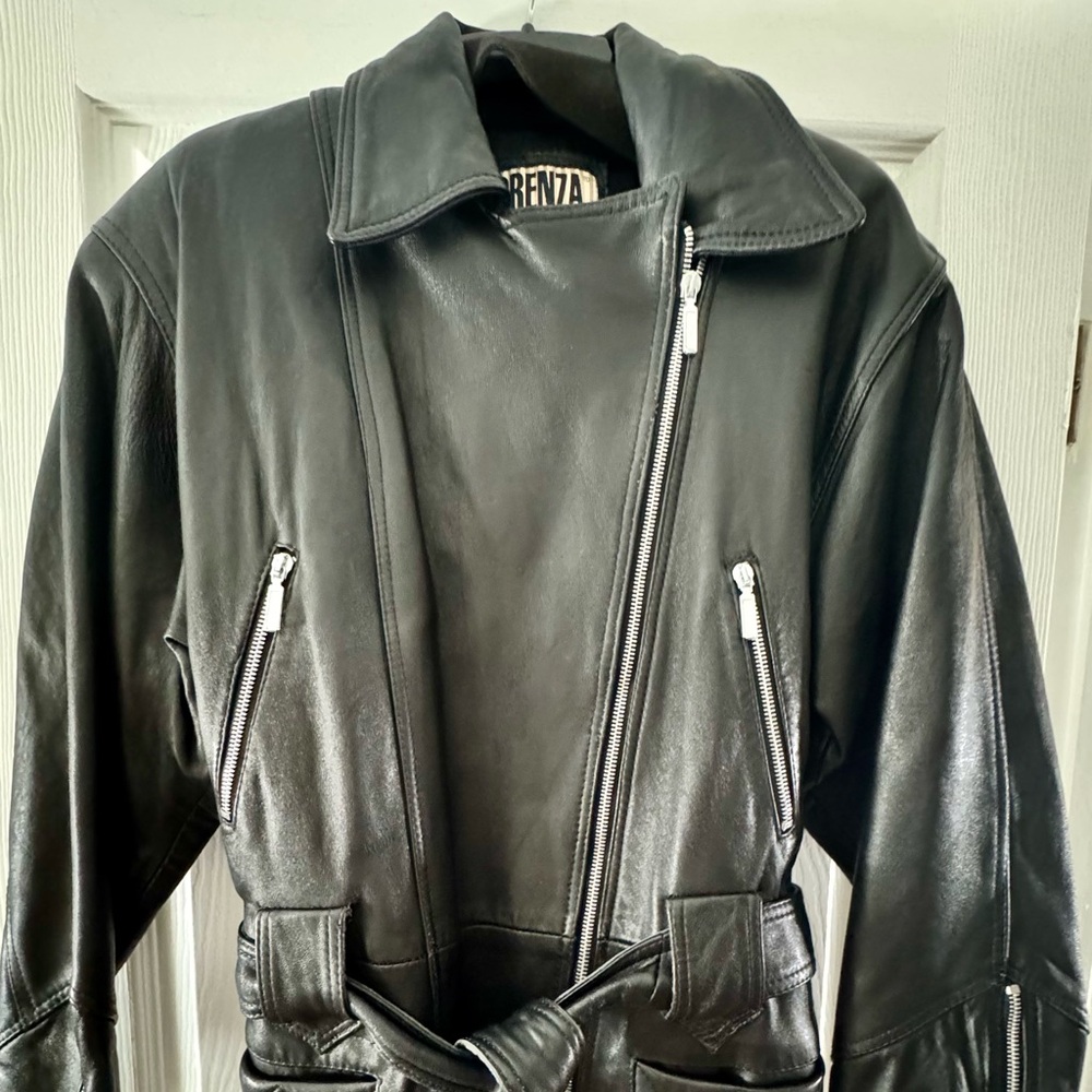 Vintage leather moto style jacket - Picture 3 of 4